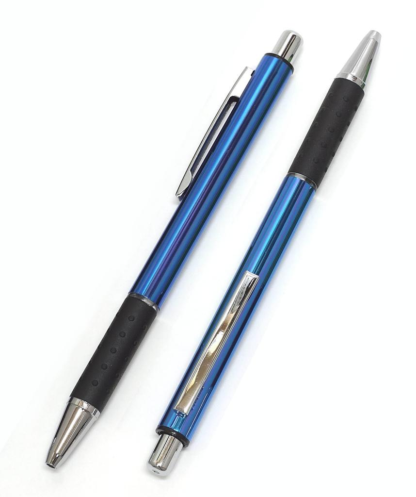 Тонкий пенал из воловьей кожи, красно-коричневый, набор, шариковая ручка с металлическим захватом, синяя и ASCR-WZ2067BP-L