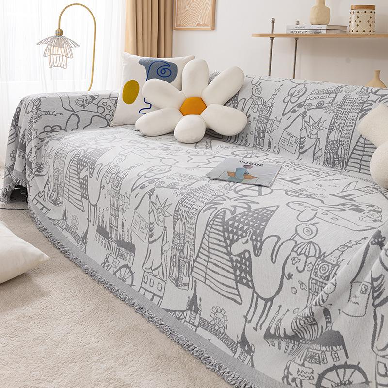 Полотенце для дивана, ткань с полным покрытием, стильная скандинавская подушка для дивана, походное одеяло, всесезонный универсальный чехол для дивана