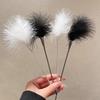 Black White Feather Hair Stick New Chinese Style Senior Simple Innovative Hanfu Tie Up Hair Accessories Women's Jewelry