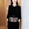 Vintage Velvet Embroidered Top with Exquisite Buckle - Perfect for Summer Chinese Style Middle-Aged Mom