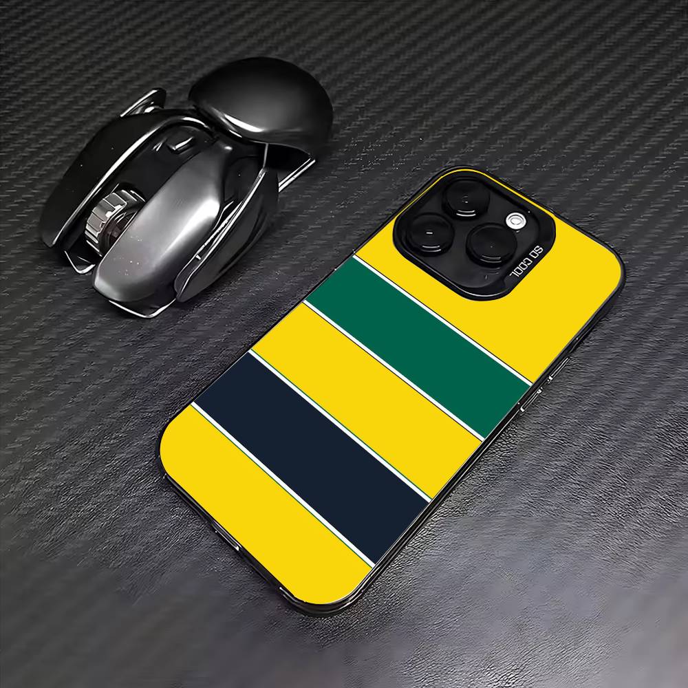 Ayrton S-Senna H-Helmet Racing Phone Case For iPhone 17,16,15,14,13,12,11 Plus,Pro Max,Colored Silver Phone Case