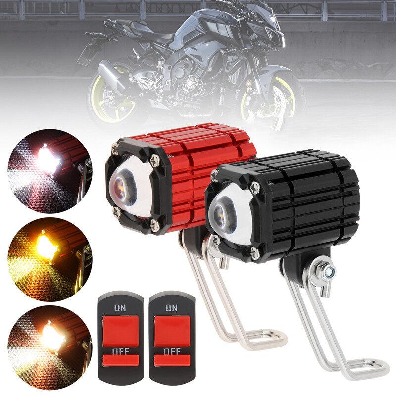 1 шт. 4-режимная светодиодная фара для мотоцикла, двухцветный прожектор дальнего/ближнего света для тягача, внедорожника, лодки с переключателем, 9 - 85 В, вспомогательный свет