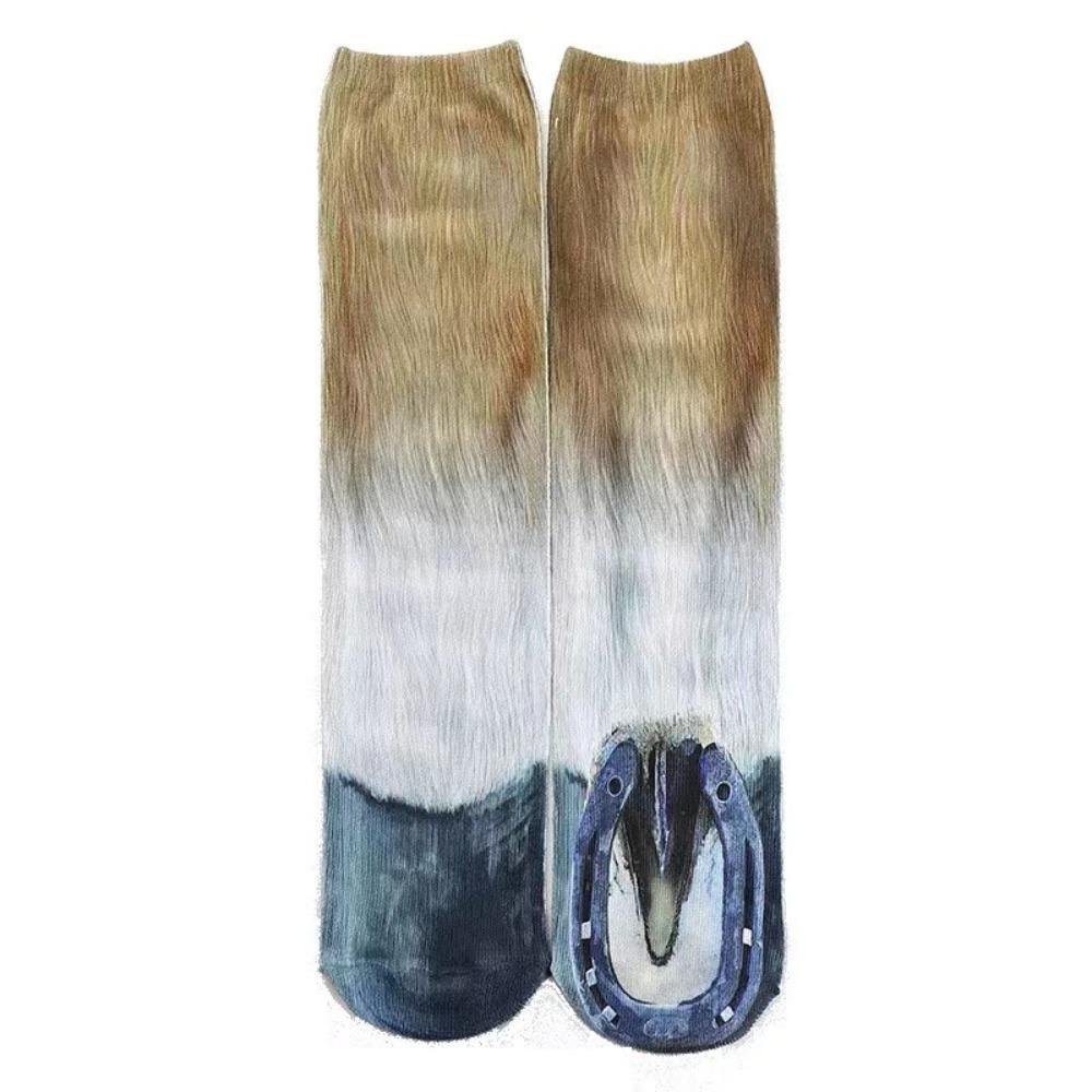 Унисекс Взрослые Носки до икры с кошачьей лапой, собачьей лапой, динозавром, тигром, утолщенные, теплые, модные, оригинальные