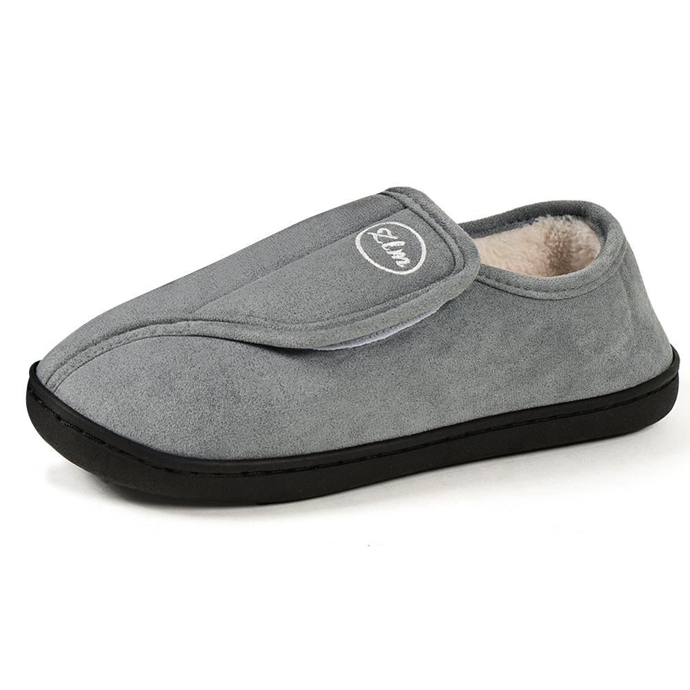 Slippers for Men Suede Leather Comfy Warm Plush Slip-on Shoes Non-Slip House Shoes Indoor/Outdoor