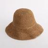 Straw Hat Women's Summer Simple Handmade Straw Weaving Retro Crochet Fishing Hat Big Edge Foldable Sunshade Hat