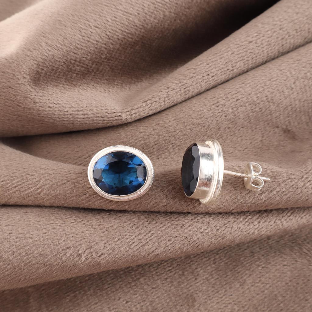 Украшения с лондонским голубым топазом, серьги из стерлингового серебра 925 пробы, серьги с драгоценными камнями ручной работы на День памяти