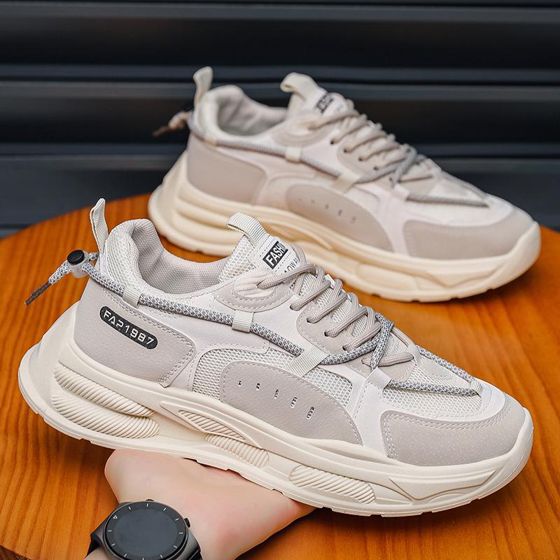 Летняя мужская обувь дышащая новая сетчатая спортивная обувь мужская трендовая универсальная увеличивающая рост обувь на платформе повседневная беговая обувь для папы