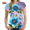 Rose T-shirt Women's 3D Flower Printed T-shirt Harajuku Fashion Street T-shirt Women's Clothing Short Sleeve
