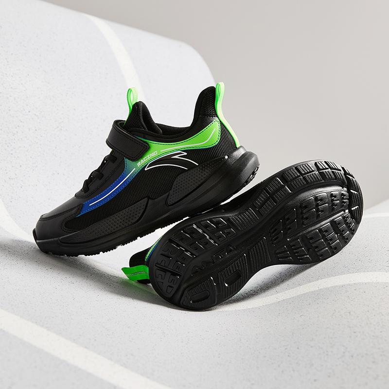 Anta Fashion Lightweight Shock Absorbing Low Top Running Shoes Kids Sneaker Black A12445580N-1