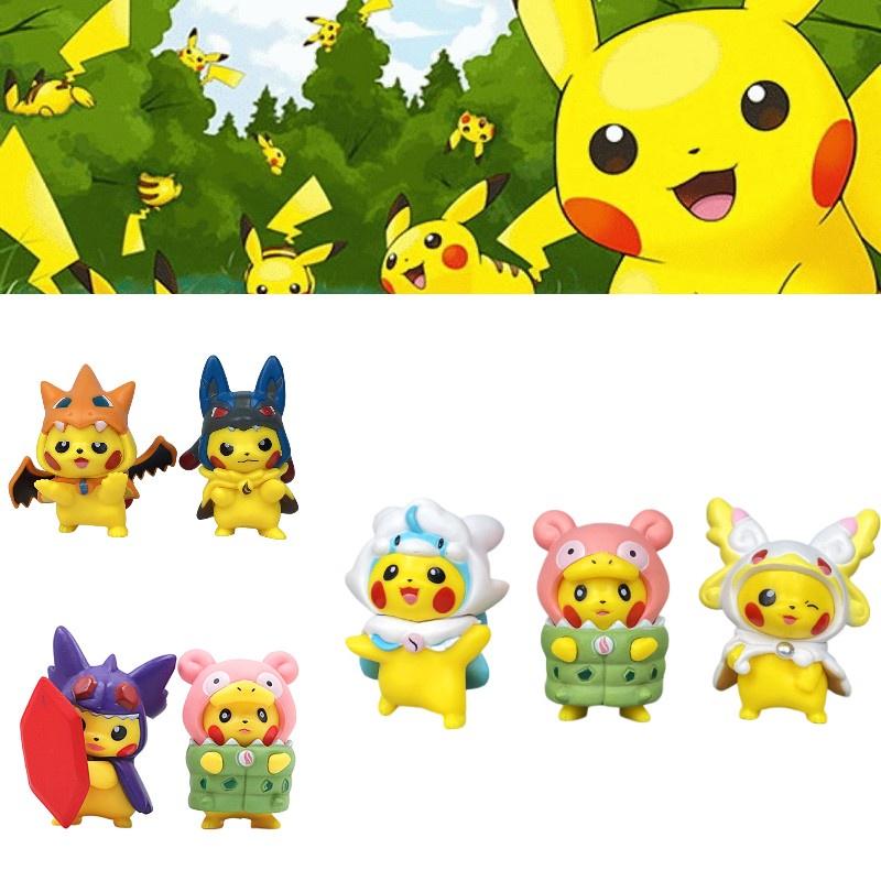 Adorable Pikachu Costume Figures Set For Desk And Car Decor