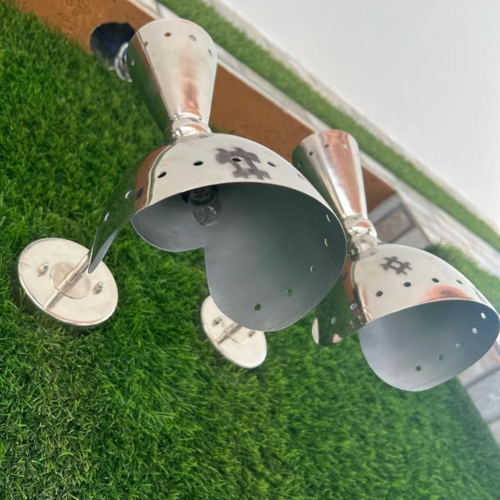 Mid-Century Modern Italian Double Wall Sconce -Chrome Finish Designer Lighting Fixture for Bathroom or Washbasin Décor