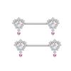Pink Butterfly Heart Navel Lip Nipple Belly Piercing Jewelry Ear Studs Nose Rings Belly Button Rings