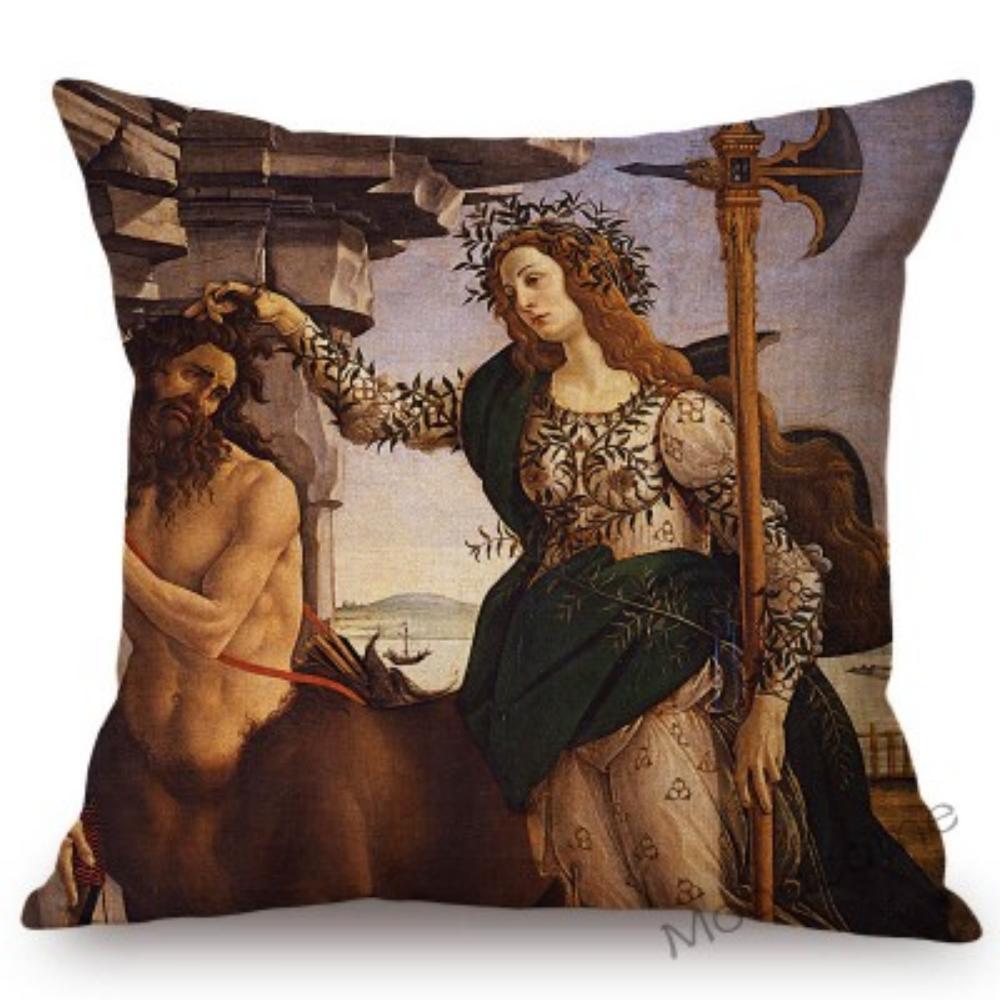 Сандро Боттичелли Флоренция Искусство Рождение Венеры Всемирно известная картина маслом Декоративная наволочка из хлопка и льна Чехол для дивана