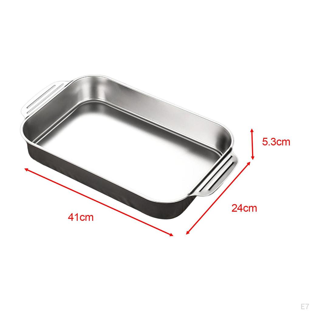 Сковорода для жарки рыбы, прямоугольная с ручками, матовая поверхность, изысканная поделка, прочная ржавчина