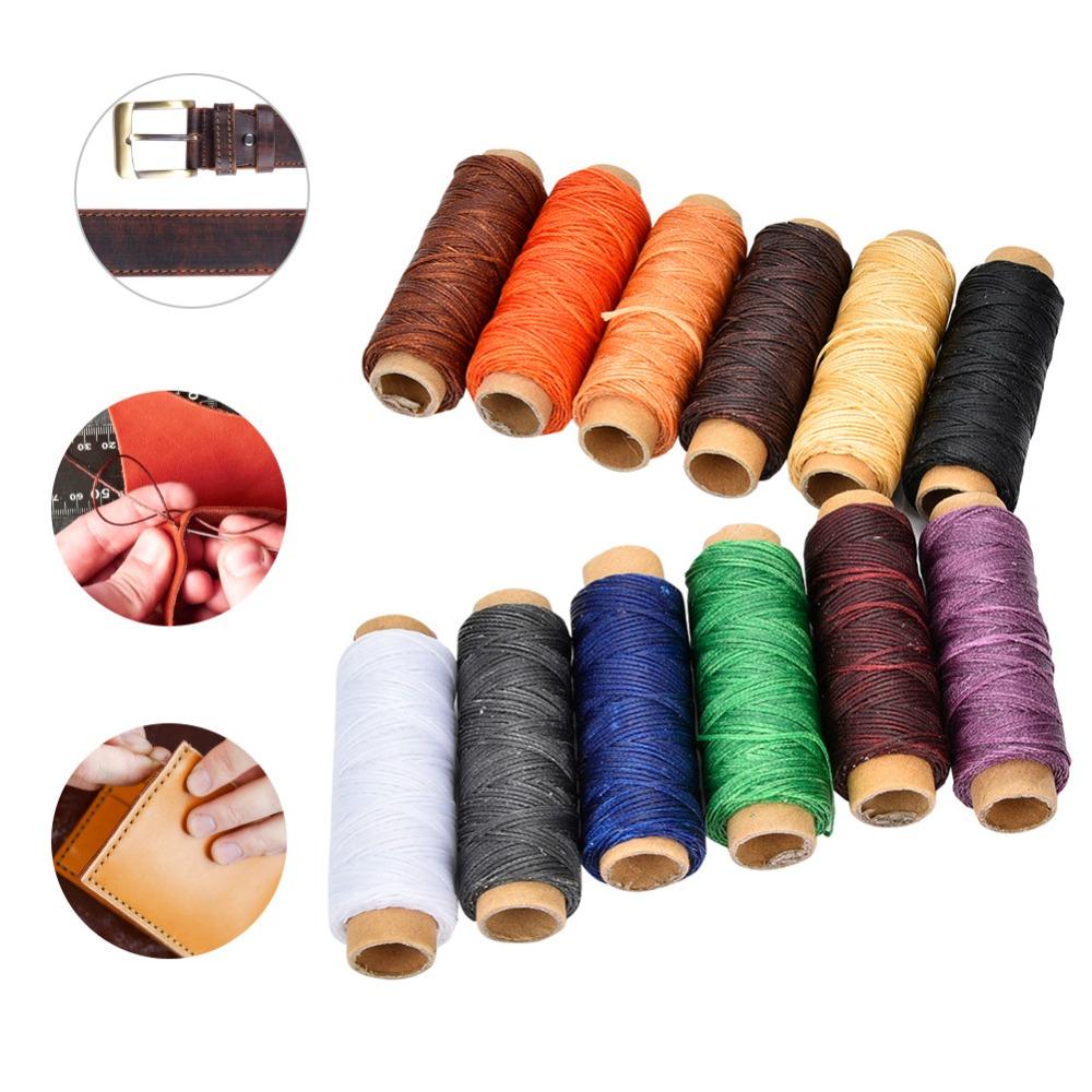 12pcs 150D Leather Sewing Thread 55 Yards Per Spool Hand Stitching Thread Bookbinding