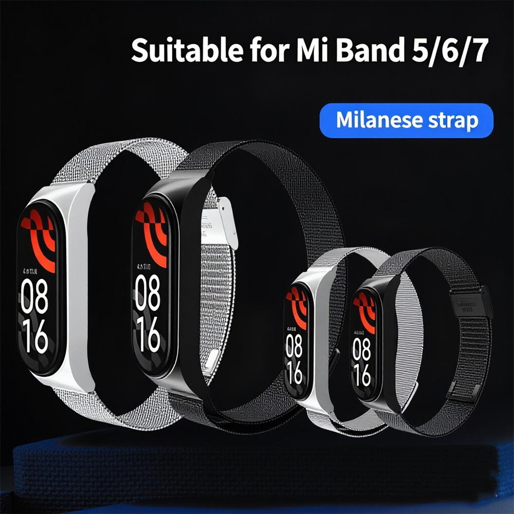 Xiaomi Mi Band 7 6 5 Edition Миланский ремешок Пряжка Умные часы Запасной металлический браслет, подходит для браслета из нержавеющей стали