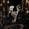 Realistic Animal Skeleton Halloween Rooster Statue, Resin Chicken Bone Figurine for Yard Lawn, Life Size Spooky Outdoor Garden Decor Haunted