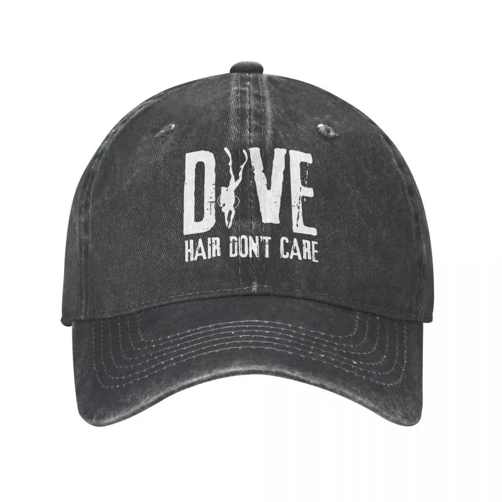 2026 Dive Hair Don't Care Jeans Baseball Cap Adjustable Hat Dad Scuba Diving Diver Cap Hats Spring Summer Casual Casquette