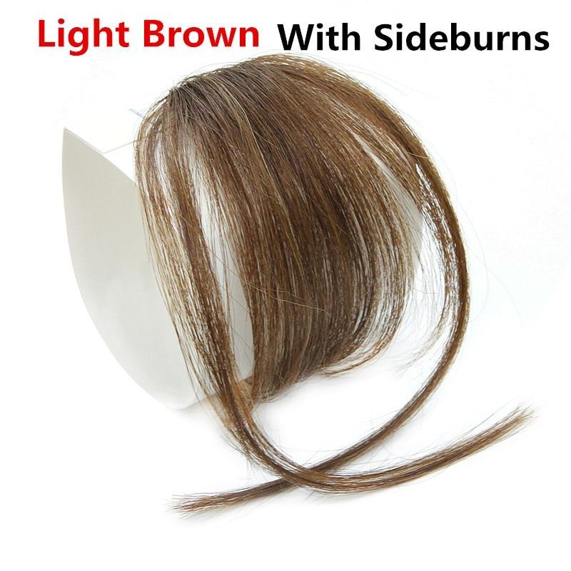 Straight Light Brown Dark Brown Blunt Air Bangs Front Hair Fringes Bangs Clip In Neat Women