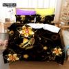 Комплект постельного белья с золотыми бабочками и цветами, черный пододеяльник с наволочками для детей, девочек, мальчиков, взрослых, декор для спальни