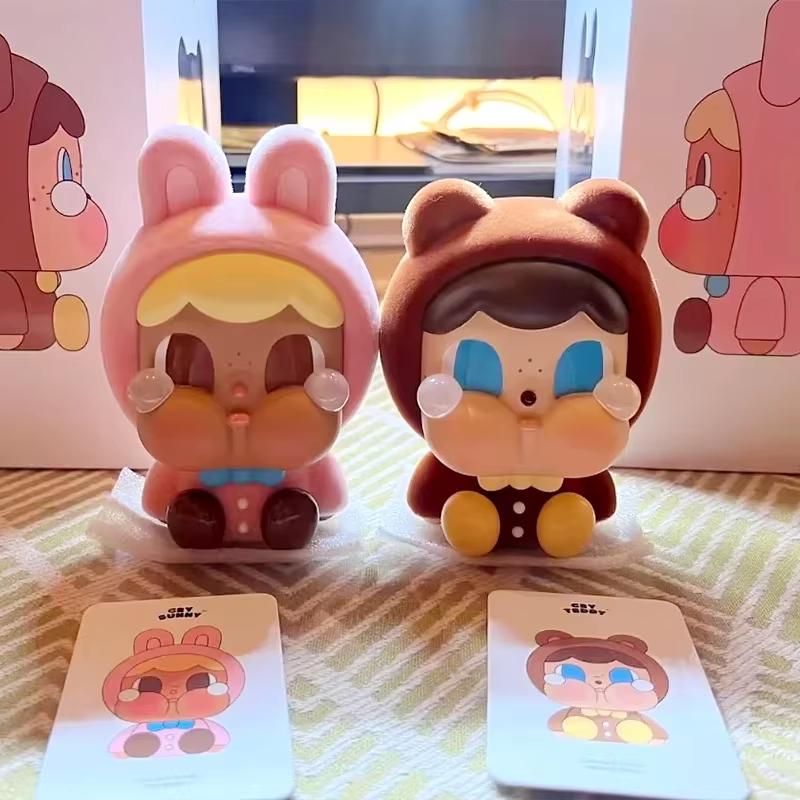 1 Piece Crybaby Animal Pendant Crybaby Crying Again Series Figures Sitting Plush Vinyl Face Doll Toy Bag Keychain Gift