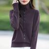 Winter Turtleneck Thick Stand-up Cardigan Sweater for Women's Clothing Korean Style Loose Women's Knitted Long-sleeved Sweater