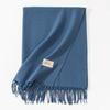 Blue Green Scarf for Girls with A Sense of Atmosphere In Winter Versatile Solid Color Long Scarf  Imitation Cashmere Tassel Shawl Scarf  Cold Color