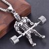 Мужской кулон для фитнеса Геркулес Штанга Подвеска для тяжелой атлетики Ожерелье