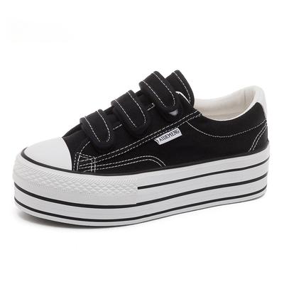 Женские парусиновые туфли, увеличивающие рост на 8 см. Низкие женские кроссовки. Повседневная женская обувь из вулканизированной ткани. Классические студенческие туфли. Zapatos.