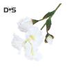 Artificial Iris Branch with Stem Green Leaves Home Wedding Party Faux Flower Floral Arrangement Indoor Outdoor Decoration Photo Props