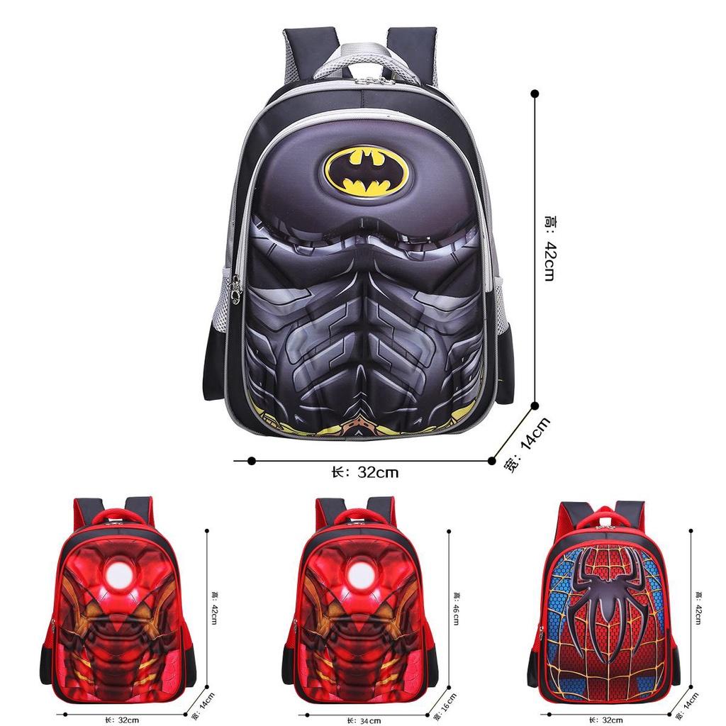 3d Spiderman Batman Captain America Childrens School Bag Backpack For Boys Kids