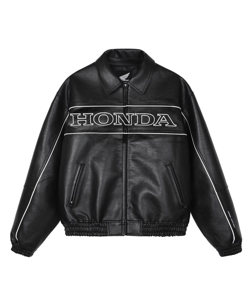 Phyps Motorcycle Motorcycle Piping Leather Jacket Black
