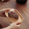 WIKHOSTAR Wooden Dessert Plate Tableware Solid Wood Round Dessert Plate Japanese-style Wooden Tray Snack Plate Dried Fruit Plate Tea Tray