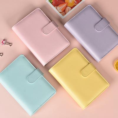 Macaron Color A5 A6 6-кольцевая папка-регистратор PU Clip-on Notebook Кожаная обложка для блокнота с отрывными листами Блокноты Журнал Kawaii Канцелярские принадлежности