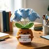 Эмоциональная поддержка Вязаный крючком цветок Ручная работа Маленький горшечный Ландыш с Карточкой-аффирмацией Вдохновляющий вязаный цветок Подарки для женщин подруг