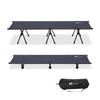 WAQ 2WAY Camping Cot Quiet Lightweight Folding Bed Load Capacity 150kg Switchable 600D Sheet High/Low (Black) -
