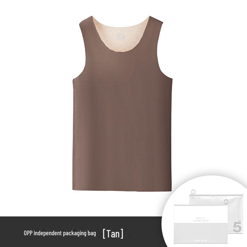 Мужской бесшовный терможилет из шелка и шерсти - утолщенный бархат, без рукавов, осенне-зимняя одежда