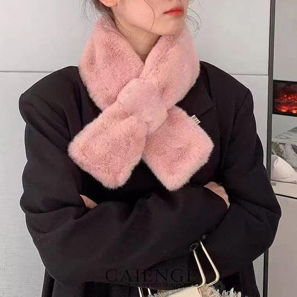 Плюшевый женский зимний плюшевый шарф-крест, тепловой утеплитель для шеи, снуд-хомут, шарф-труба из флиса для лыж и мотоцикла