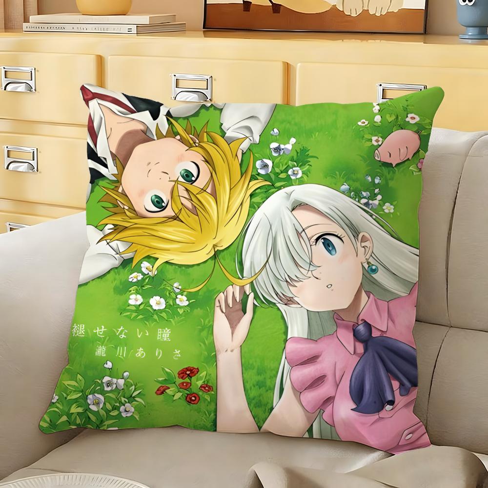 AnimeThe SSeven Deadly Sins Cushion Cover Soft Durable Reversible Pillow Cover Home Car MultiScene Daily Comfort Pillowcase
