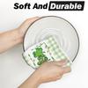 Artoid Mode Buffalo Plaid Clover Shamrock St. Patrick's Day Kitchen Towels Dish Towels, 18x26 Inch Farmhouse Holiday Decoration Hand Towels Set of 2