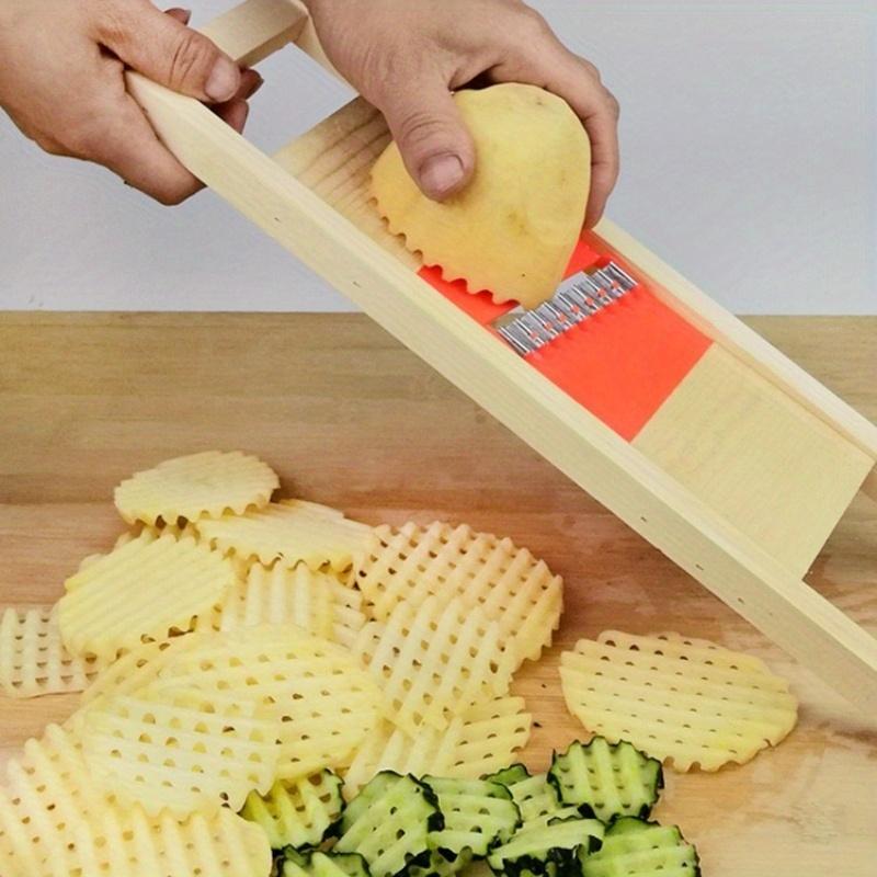 Сверхпрочная ручная ломтерезка для картофеля и овощей с лезвием из нержавеющей стали - Сверхпрочная нержавеющая сталь 304, для картофеля, огурцов, помидоров, моркови