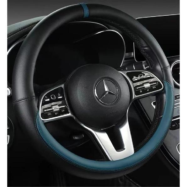 Full Leather Universal Car Steering Wheel Cover Breathable Anti Slip Car Decoration 37-38cm Steering Wheel Cover Accessories