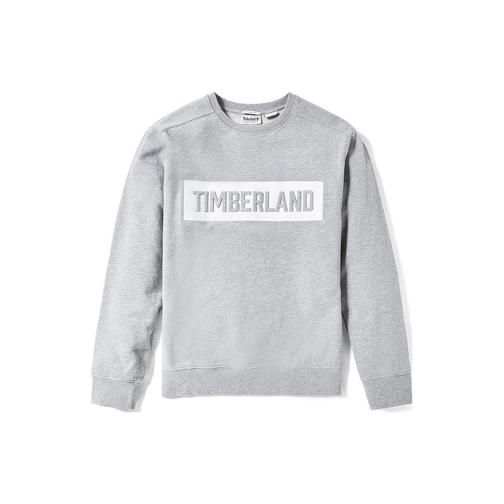 Timberland Толстовка с круглым вырезом и буквенным принтом, мужская толстовка, средне-меланжево-серая A2BHY-052