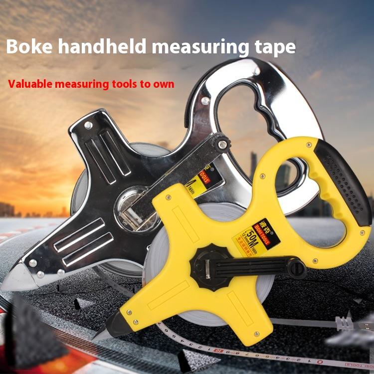 Free Shipping 30m 50m 100m Stainless Steel Blade Tape Metric Engineering Satchel Surveying Mapping Tools Plastic Shelf Ruler