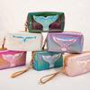 Fashion Mermaid Pattern PU Leather Cute Lovely Cosmetic Bag Laser Bag Makeup Bag Storage Bag