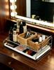 Hand-Woven Natural Rattan Storage Basket for Cosmetics and Desktop Organizing with a Retro High-End Feel