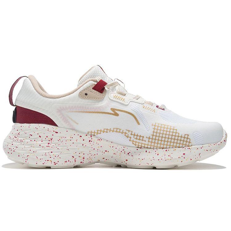 Li Ning Soft Element амортизирующие нескользящие износостойкие низкие спортивные повседневные туфли женские кроссовки белые платиново-красные AGLS012-4