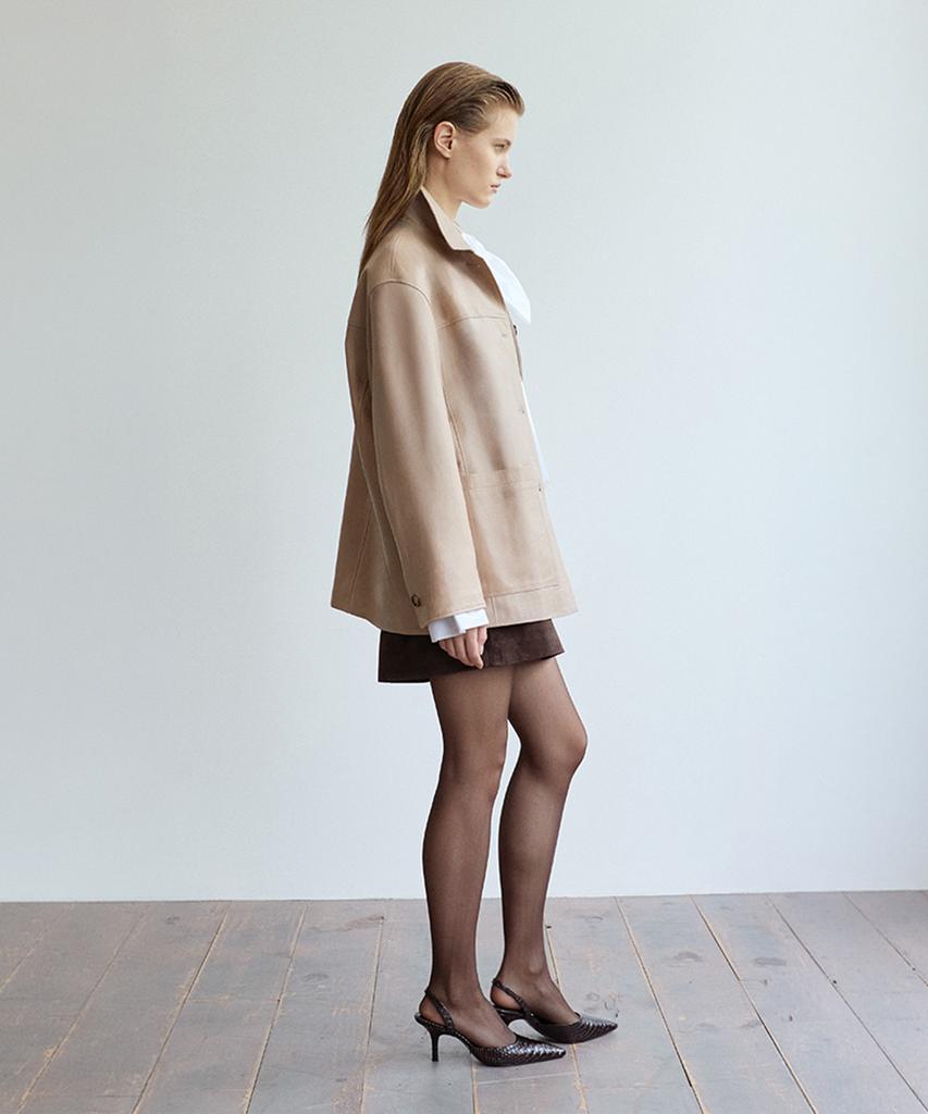 VERDEMAR Italy Vegetable Lambskin Car Coat_Beige