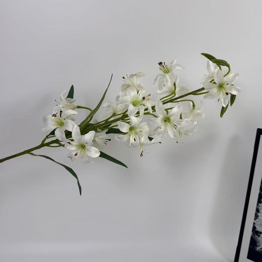 Пластиковая ветка искусственного цветка Реалистичные На ощупь как настоящие Искусственные цветы Ручная работа Зеленые растения Симуляция Шелковый цветок Свадебный декор