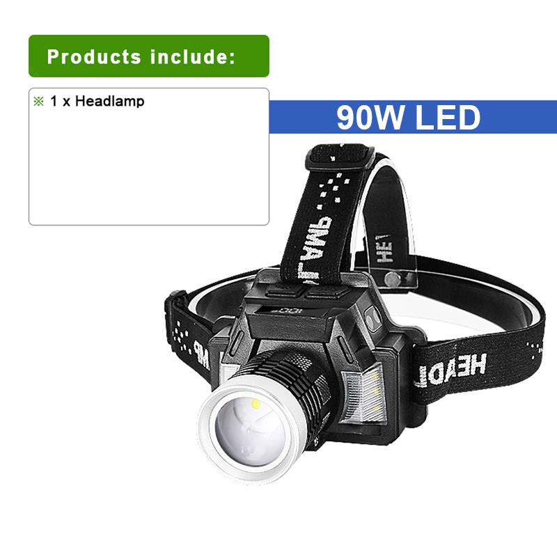 Налобный фонарь с умным датчиком, мощный налобный фонарь 100000LM, масштабируемые фары, регулируемый налобный фонарик, водонепроницаемый налобный фонарь